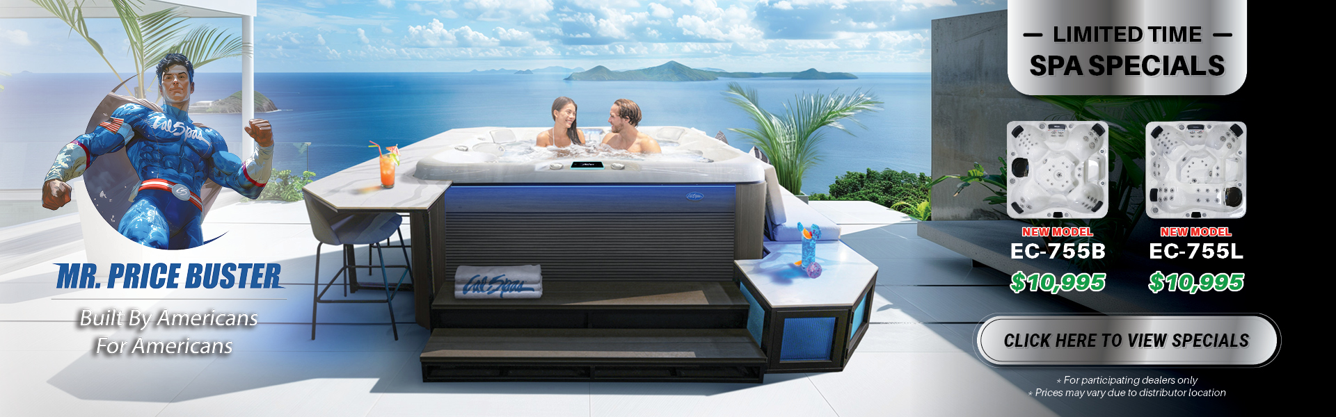 Calspas hot tub being used in a family setting - Conway